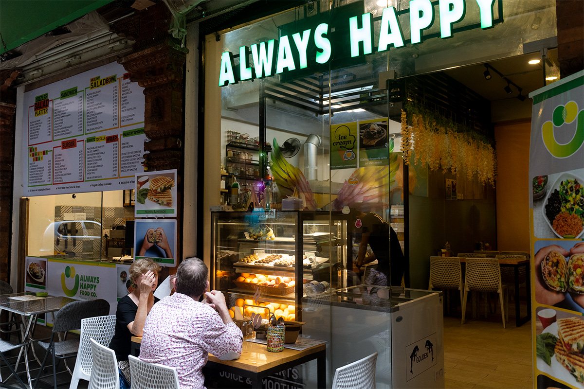 Customers outside Always Happy Food Co